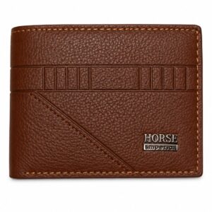 horse pure dark brown leather wallet for men