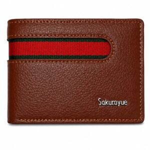 sukurayu dark brown leather wallet for men